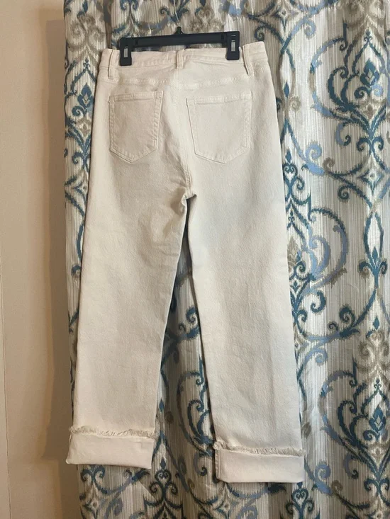 LOFT Off-White Straight-Crop Jeans - Picture 6 of 7